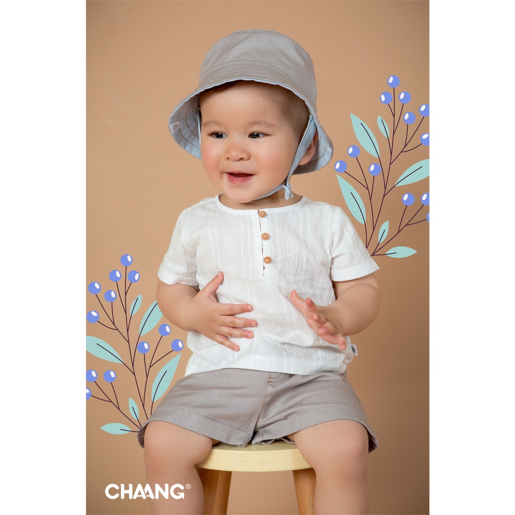 Chaang Áo cộc tay bổ trụ Chaang summer