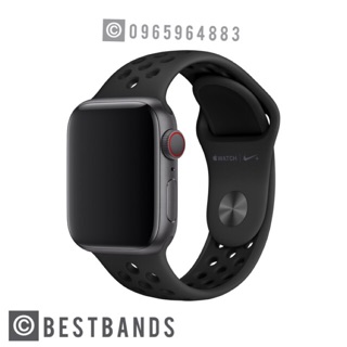 Dây cao su Nike cho Apple watch- hàng hãng bóc máy (Anthracite/Black )