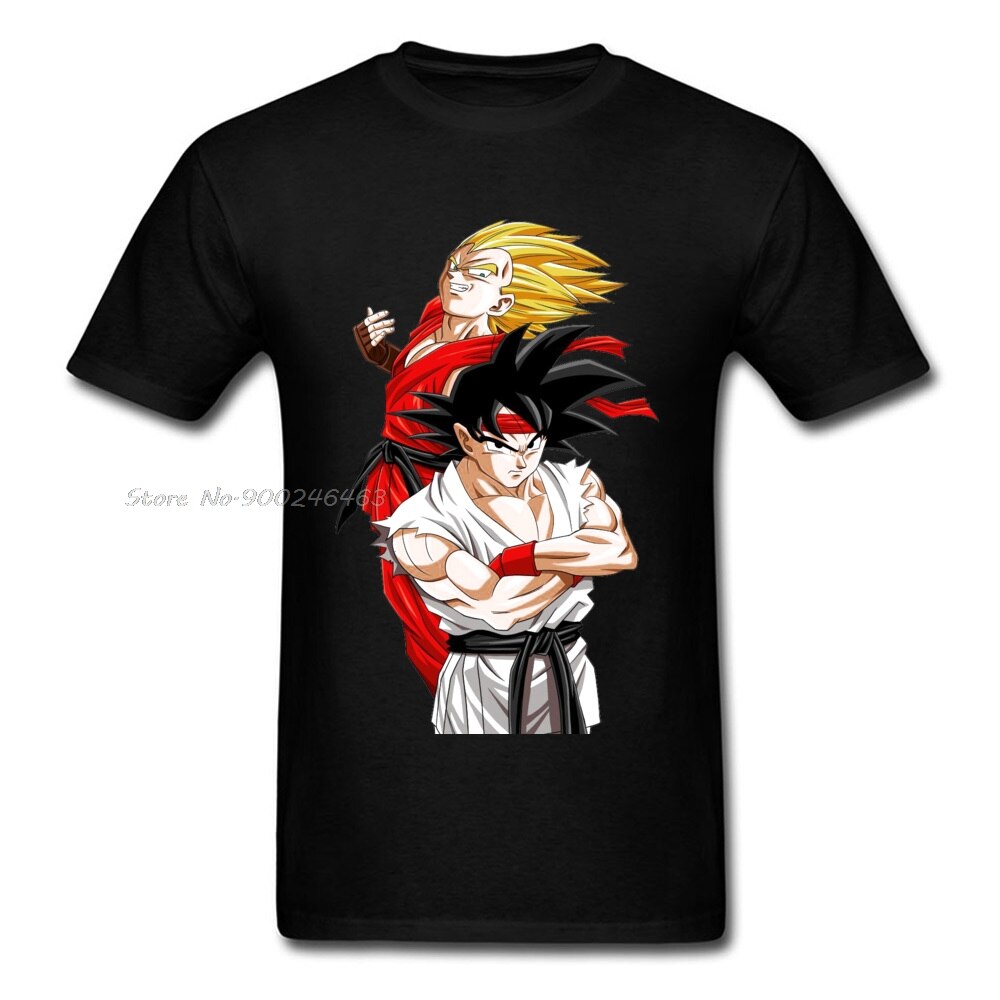 Áo nam Tay Ngắn Cổ Tròn In Hình Goku Và Vegeta Phim Dragon Ball Z Cá Tính