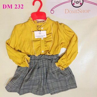MUA HÀNG TỪ DOMI NHẬN NGAY BAOLÌXÌ_ SET CHÂN VÁY ÁO SƠ MI_MÃ DM 232_NĂNG ĐỘNG_CÁ TÍNH