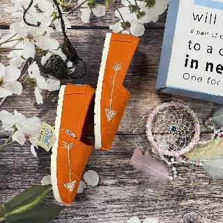 Giày toms Xương Cá CAM, ORANGE (Đế cao su đúc)