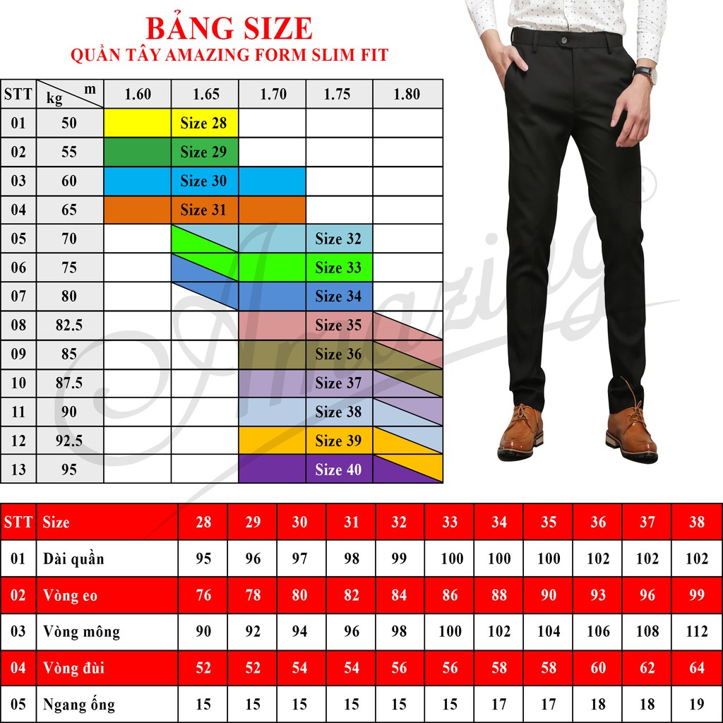 Quần tây âu ống côn Amazing, form body ôm gọn, style Hàn quốc, chất liệu co giãn