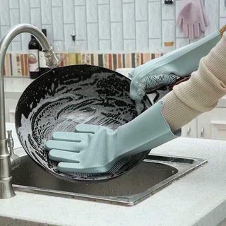 Găng tay silicon tạo bọt rửa bát đa năng, bao tay rửa chén tạo bọt