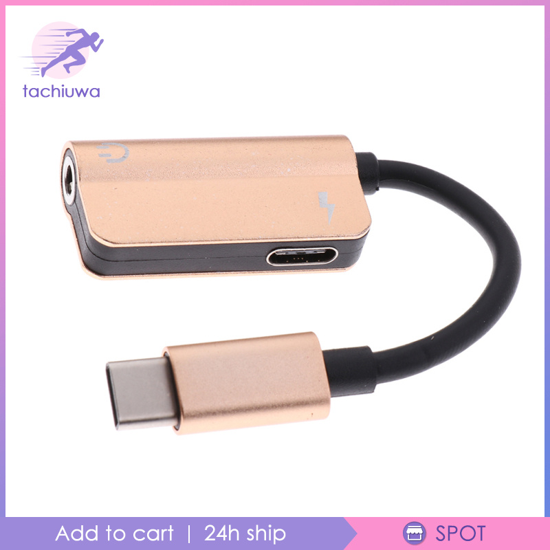 Dây Cáp Sạc Chuyển Đổi Tai Nghe 2 Trong 1 Type-C Sang Usb-C 3.5mm Aux