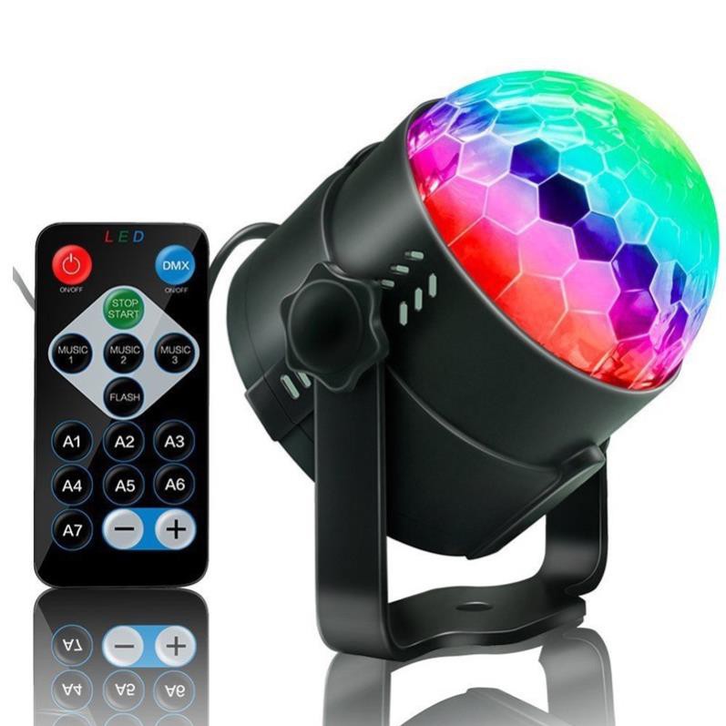 Đèn Led Xoay Trang Trí 7 Màu Cảm Ứng Theo Nhạc Vũ Trường, Sân Khấu