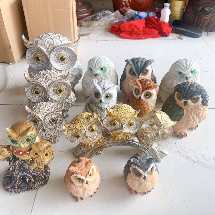 Con cú mèo may mắn ღ Quà tặng lưu niệm ღ Trang trí nhà cửa ღ Owl Figurines | BigBuy360 - bigbuy360.vn