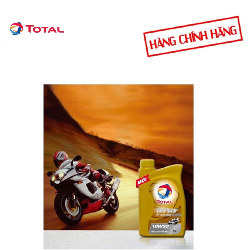 Dầu nhớt tổng hợp Total HI-PERF 4T RACING 10W50 (1 lít) dành cho xe máy bốn thì