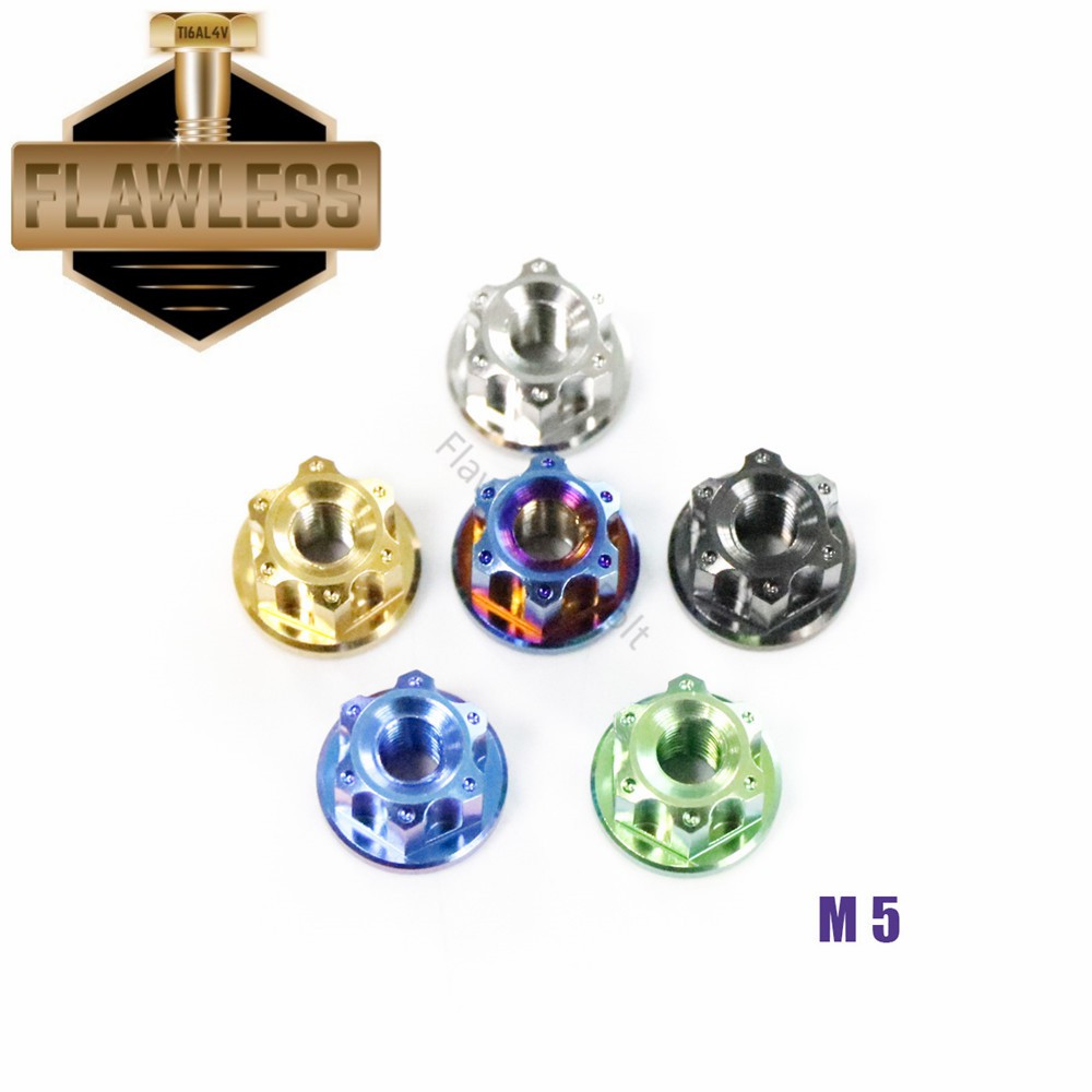 Đai ốc bằng hợp kim titan không tì vết Gr5 M5/M6/M8/M10 cho xe máy