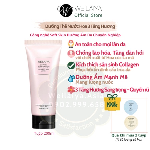 Sữa Dưỡng Thể [Sẵn hàng] Trắng Da Body Lotion Weilaiya Chính Hãng Cấp Ẩm Sâu Cho Làn Da Siêu Mịn Nồng Nàn Hương Nước Hoa