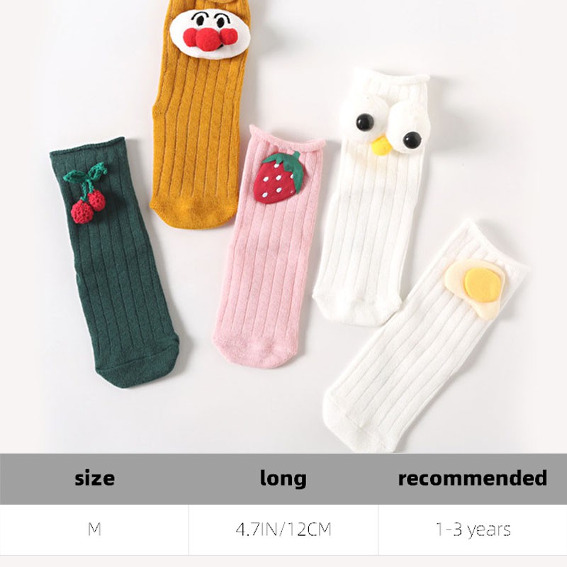 Cute 1-3 years Toddler Baby Girls Knee High Long Socks Spring Autumn Warm Cartoon Big Eyes