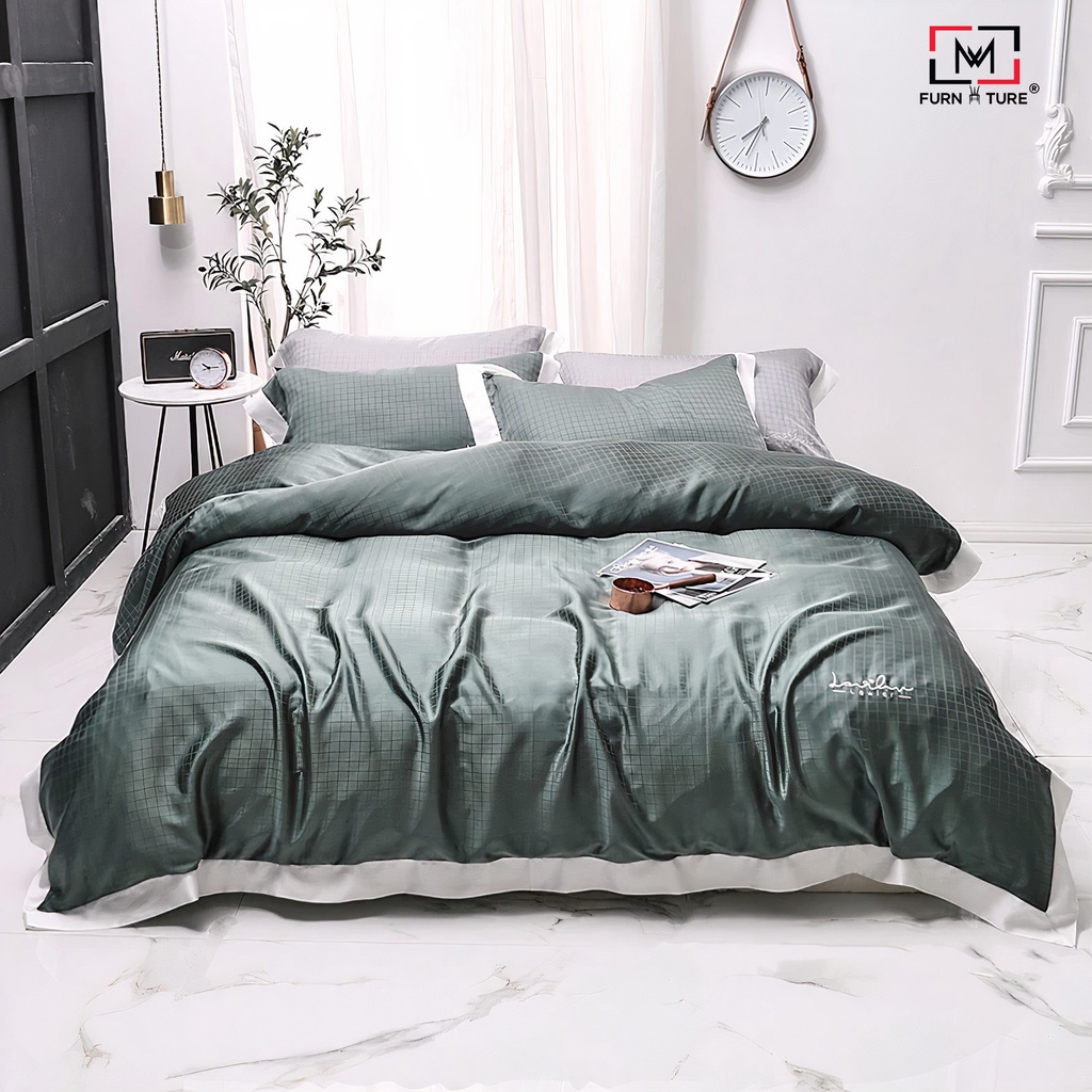 Bộ Chăn Drap Tencel 80s cao cấp thương hiệu MW FURNITURE - Nội thất phòng ngủ