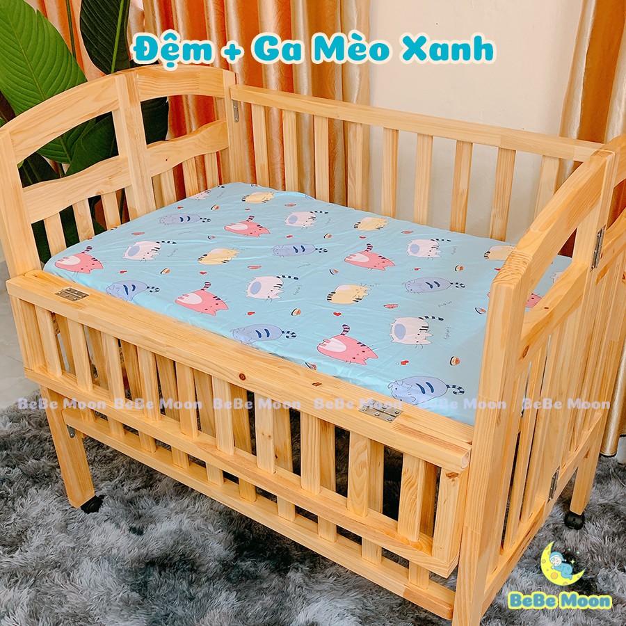 Ga Đệm Cũi Cho Bé Chất Liệu 100% Cotton Mềm Mịn 10 Màu Sắc Cực Đẹp Made In Việt Nam - BeBe Moon