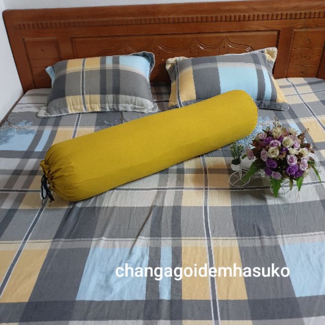 Vỏ gối ôm cotton đũi, vỏ gối ôm cốt tông size người lớn 35x100cm | BigBuy360 - bigbuy360.vn