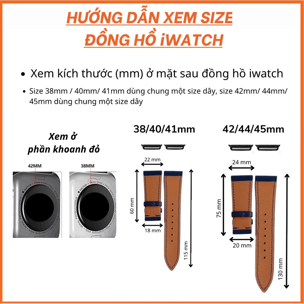 Dây da thủ công Epsom Nâu Tây dành cho Apple Watch, đồng hồ thông minh, đồng hồ cơ DDTC119