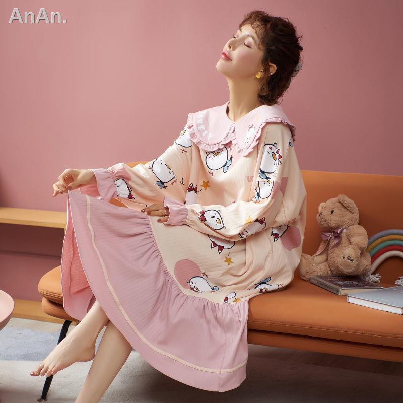 Đầm Ngủ Pajamas Cotton Dài Tay Cho Phụ Nữ Mang Thai