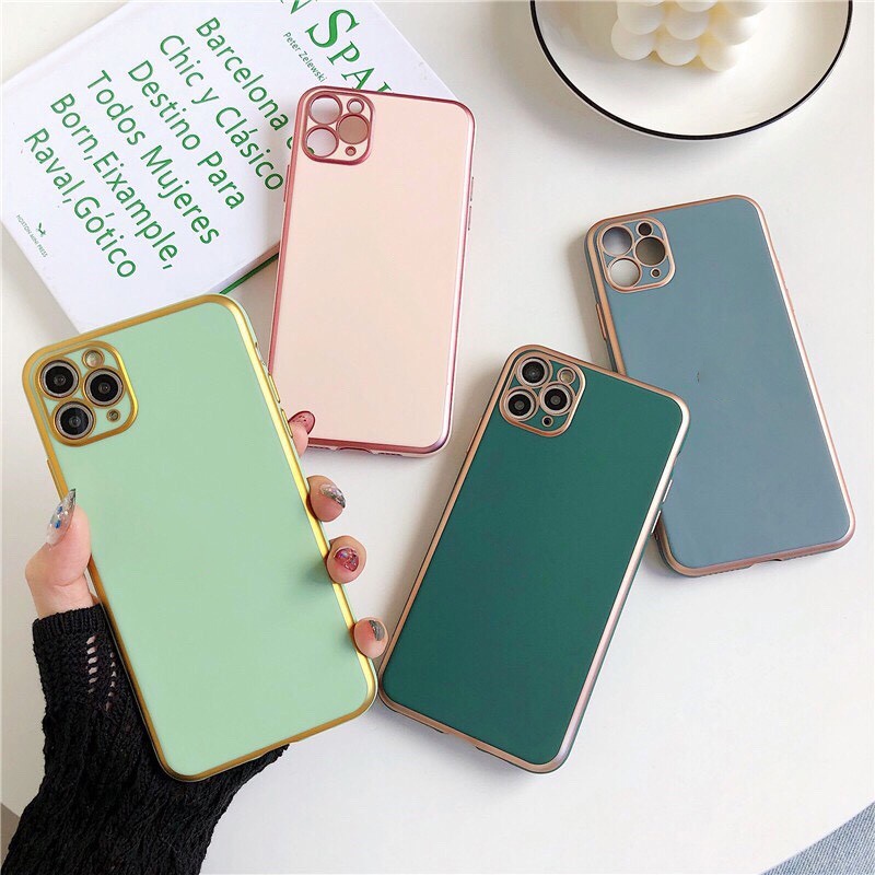 Ốp Lưng Iphone Vuông Mạ Viền Style iP13 Sang Trọng 7plus/8plus/x/xr/xs/11/12/13/14/pro/max/promax