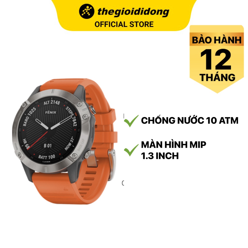 Đồng hồ thông minh Garmin Fenix 6 kháng nước 10ATM đo nồng độ SPO2 màn hình MIP 1.3&quot; - Chính hãng BH 12 tháng