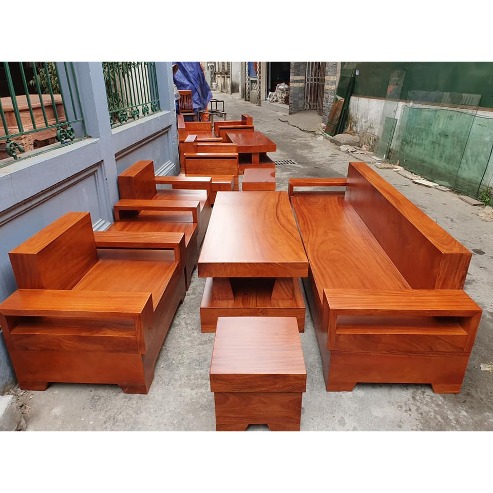 Bộ bàn ghế Sofa Đối gỗ Gõ Đỏ