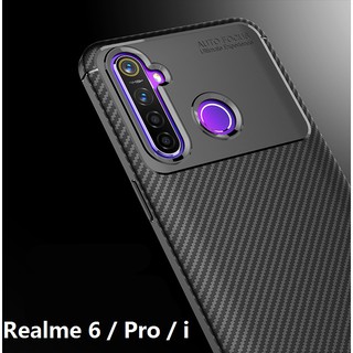 Ốp điện thoại TPU Silicon sợi carbon chống sốc bảo vệ toàn diện cho OPPO Realme 6 Pro 6i RMX2040