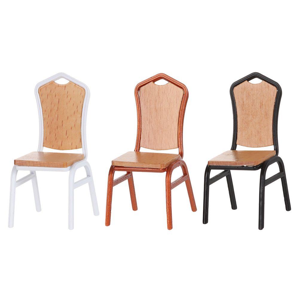 Mô Hình Ghế Gỗ Mini Tỉ Lệ 1 / 12 Dùng Trang Trí Nhà Búp Bê