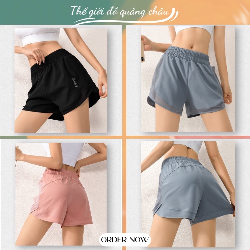 Quần Short Nữ QS02 Tập Gym,  Quần 2 lớp chất liệu cao cấp thoải mái hoạt động thể thao (QT6)