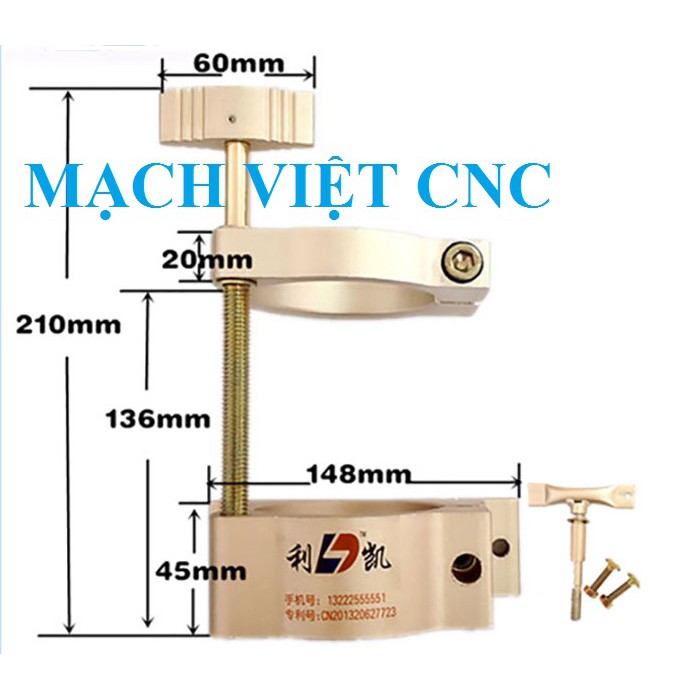 Gá kẹp tùy chỉnh độ cao Spindle D80