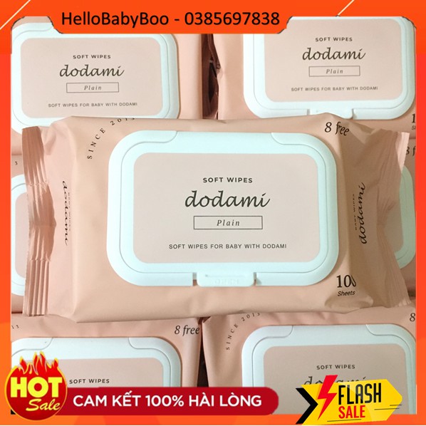 [MẪU MỚI] KHĂN GIẤY ƯỚT DODAMI HỒNG 100 TỜ - Khăn Ướt Không Mùi - An Toàn Cho Da Bé Yêu