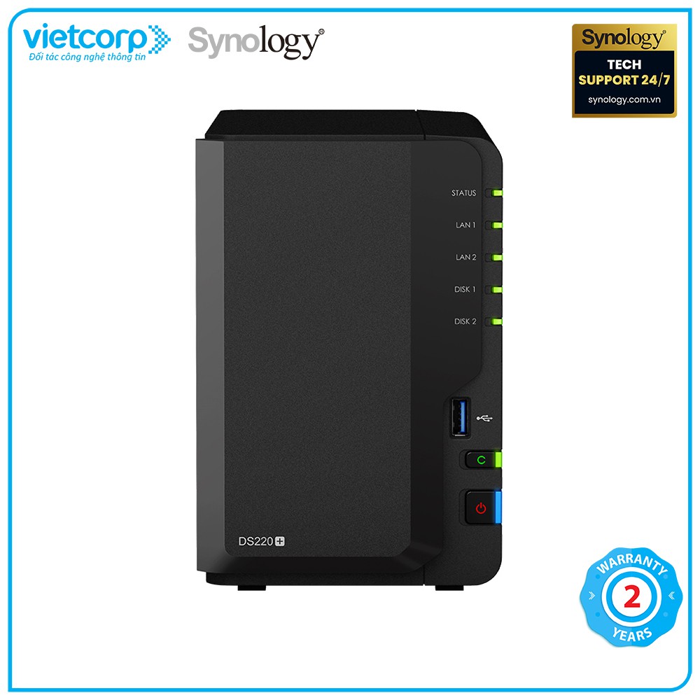 Thiết bị lưu trữ mạng NAS Synology DS220+ - Hàng chính hãng