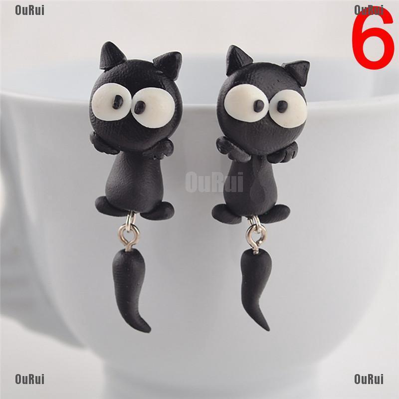 Bông Tai Hình Động Vật Đất Sét Đáng Yêu