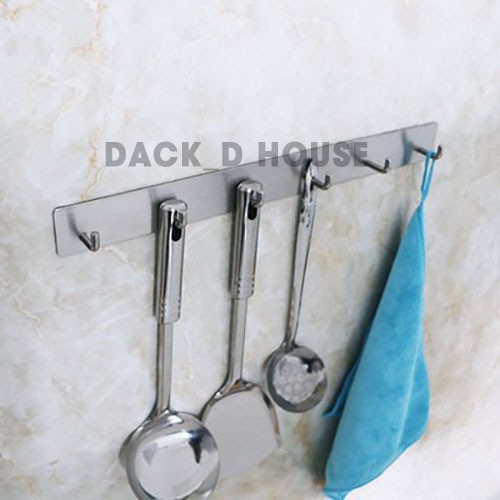 Móc treo đồ 6 chấu chất liệu inox sus 304 không rỉ sét kèm keo 3M DACK D HOUSE