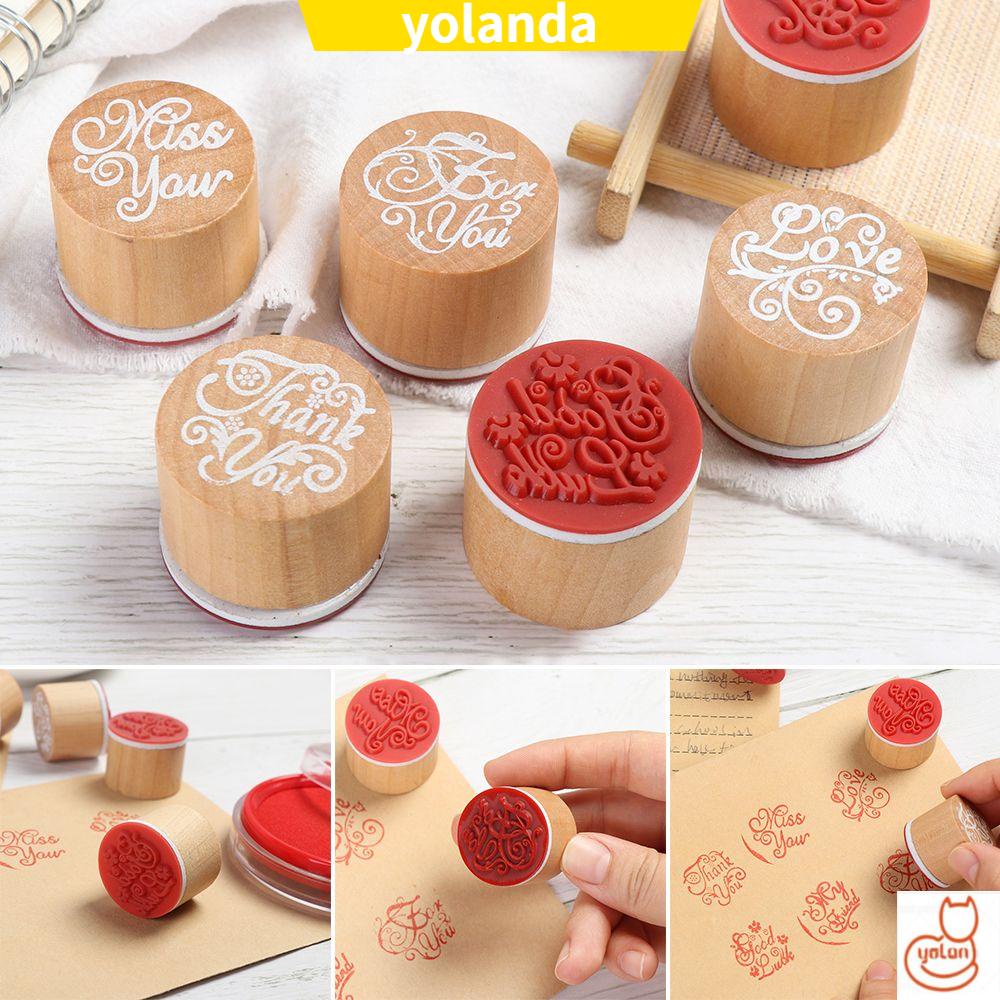 Con dấu gỗ in chữ trang trí sổ tay DIY thời trang