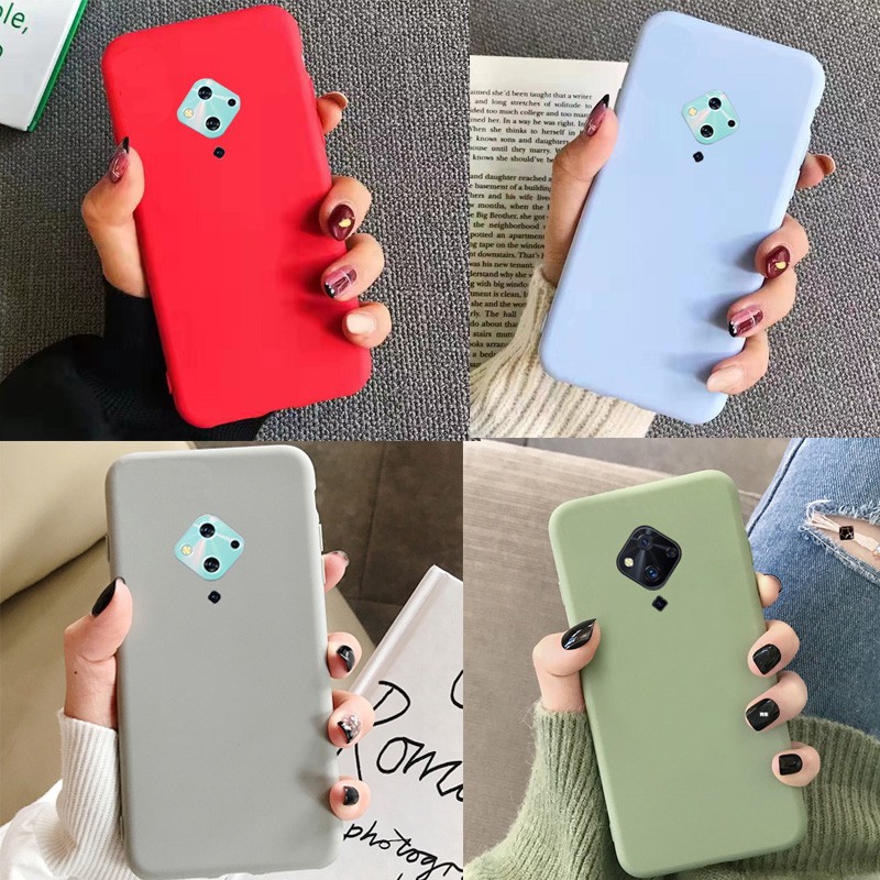 Ốp Điện Thoại TPU Mềm Siêu Mỏng Màu Trơn Đơn Giản Cho Vivo S1 Pro S5 Y9S