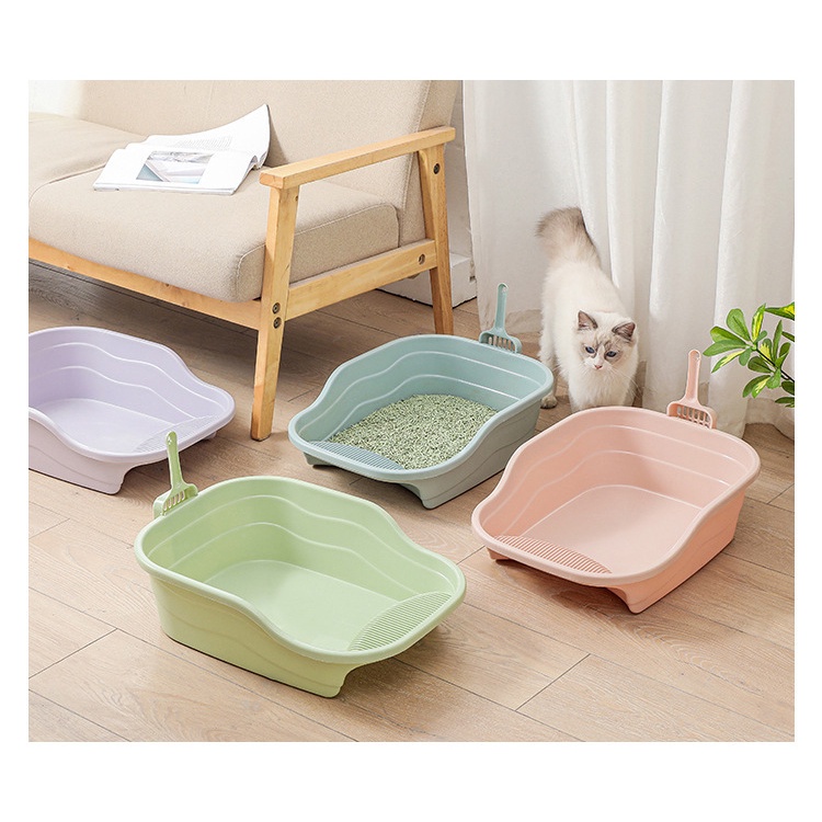 Khay vệ sinh cho mèo hình chữ nhật kèm xẻng