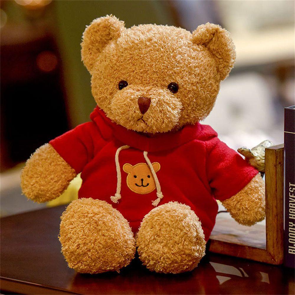 Đồ chơi nhồi bông Hình Gấu Mặc Áo Sweater Màu Đen Mềm Mại Đáng Yêu