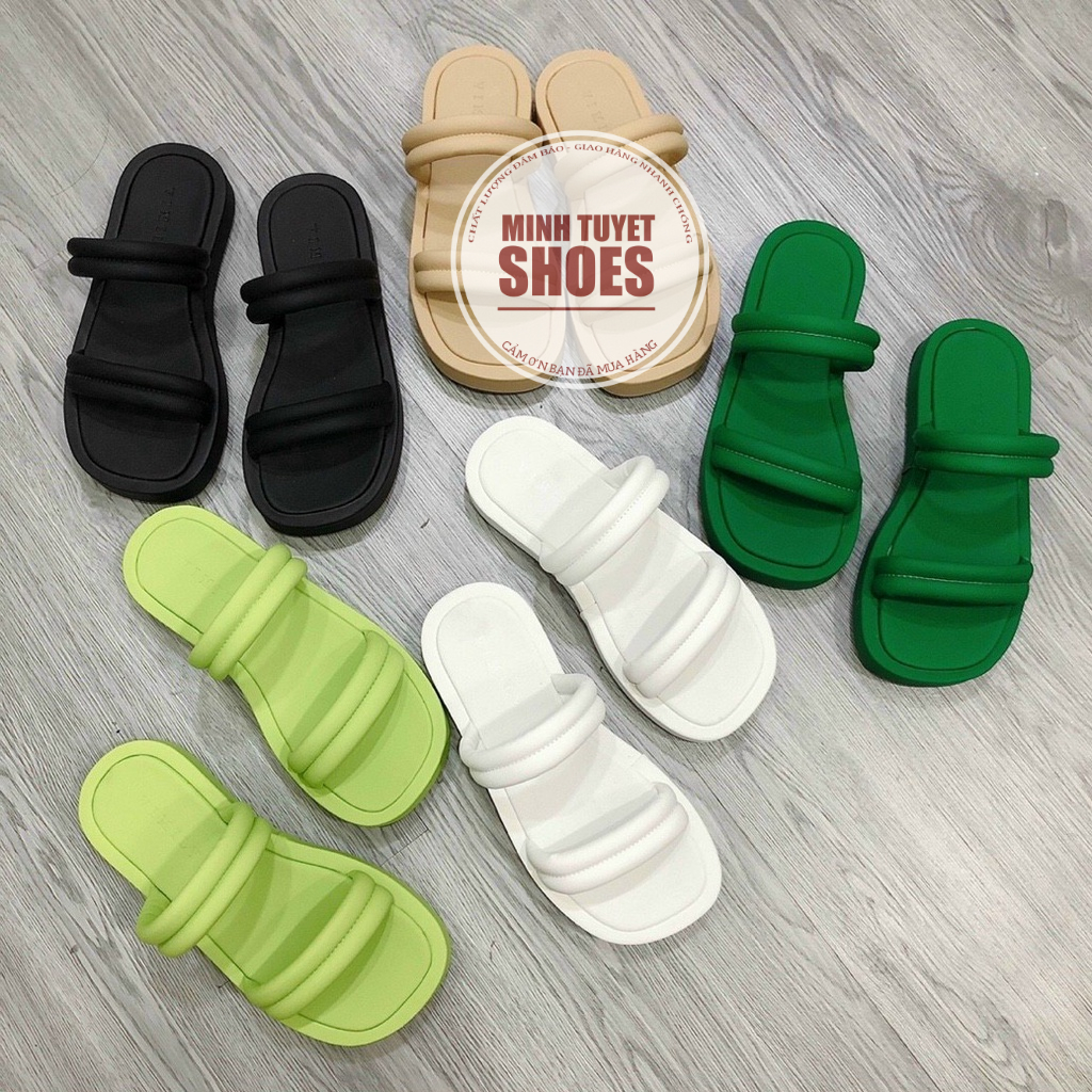 giày dép nữ minhtuyetshoes đế bánh mì quai ngang kẹp ngón mẫu mới đi biển xinh xắn
