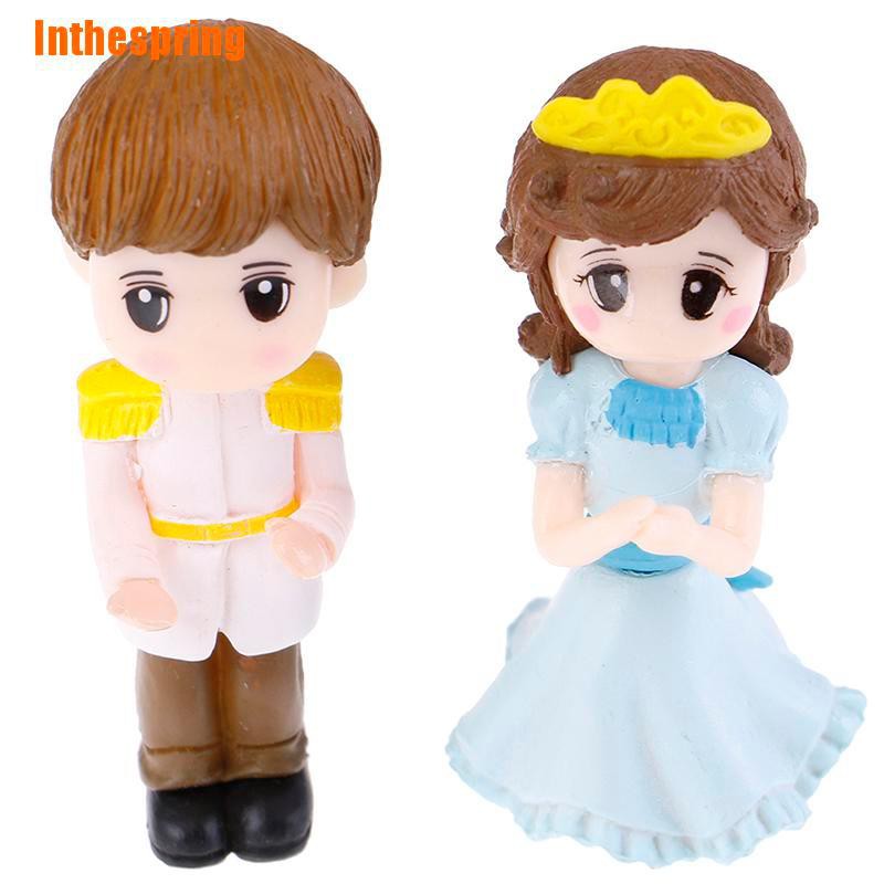 1 Bộ Tượng Công Chúa Hoàng Tử Mini Trang Trí Sân Vườn