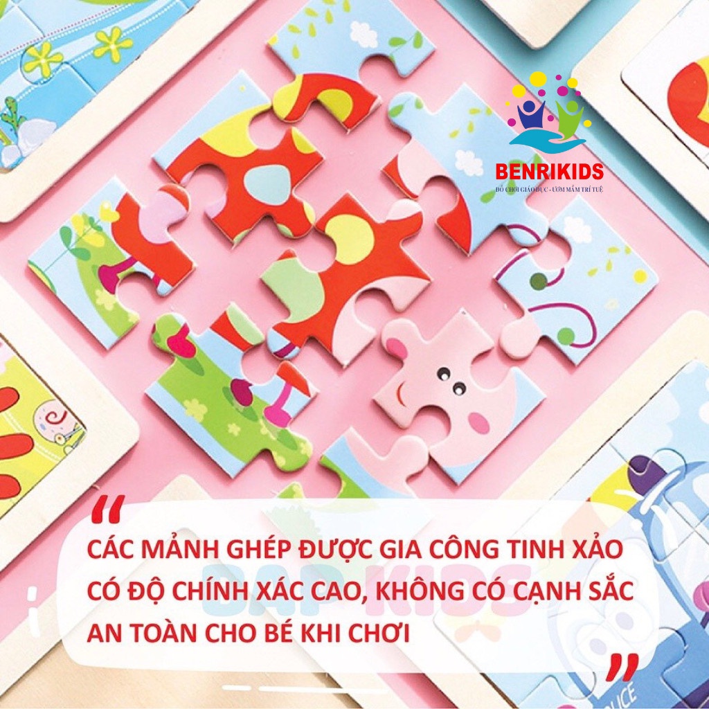 Đồ Chơi Tranh Ghép Gỗ, Set 5 Tranh Lắp Ráp 9 Mảnh Nhiều Chủ Đề Cho Bé Lựa Chọn