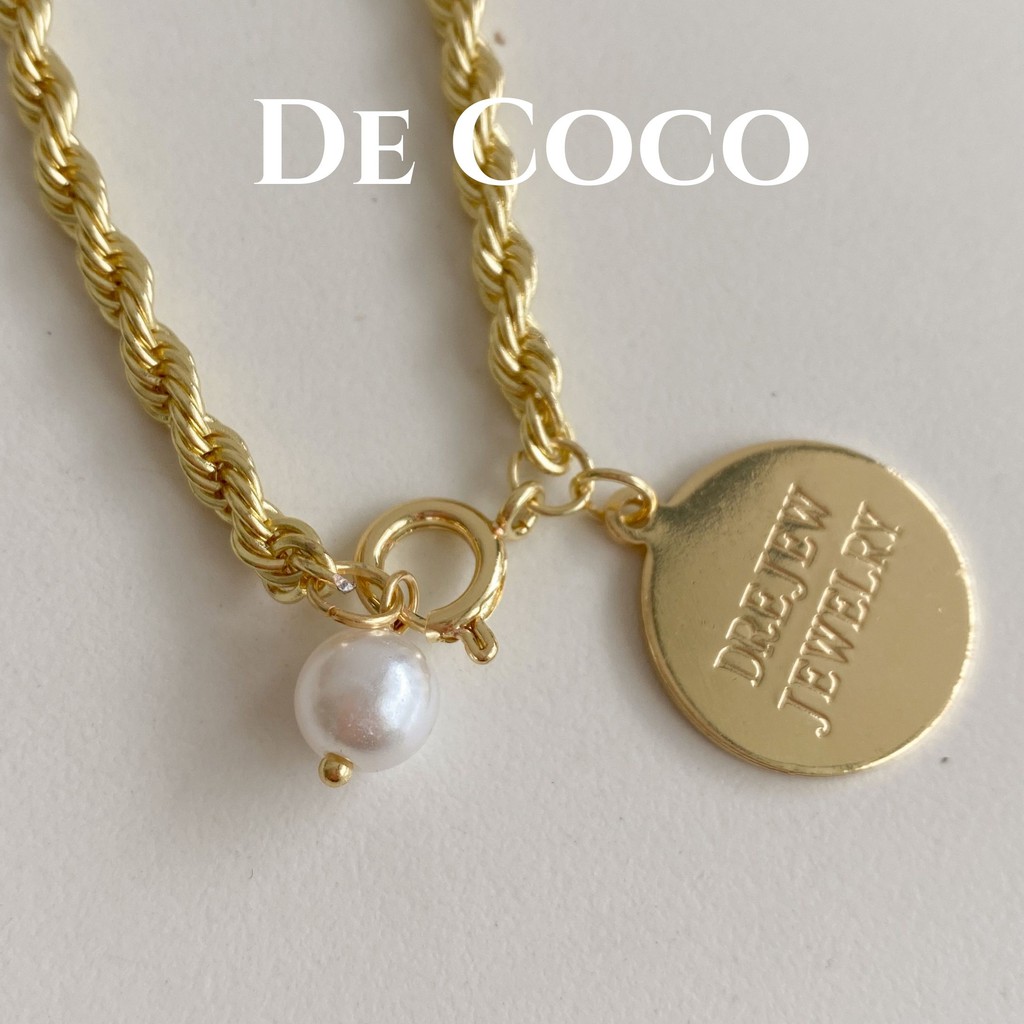 [Mã FARSSTGRE giảm 5K đơn bất kỳ] Vòng tay lắc tay dây xoắn mặt đồng xu Elena De Coco decoco.accessories