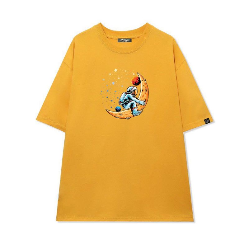 Áo Thun Có sizetay lỡ unisex phi hành gia mặt trăng