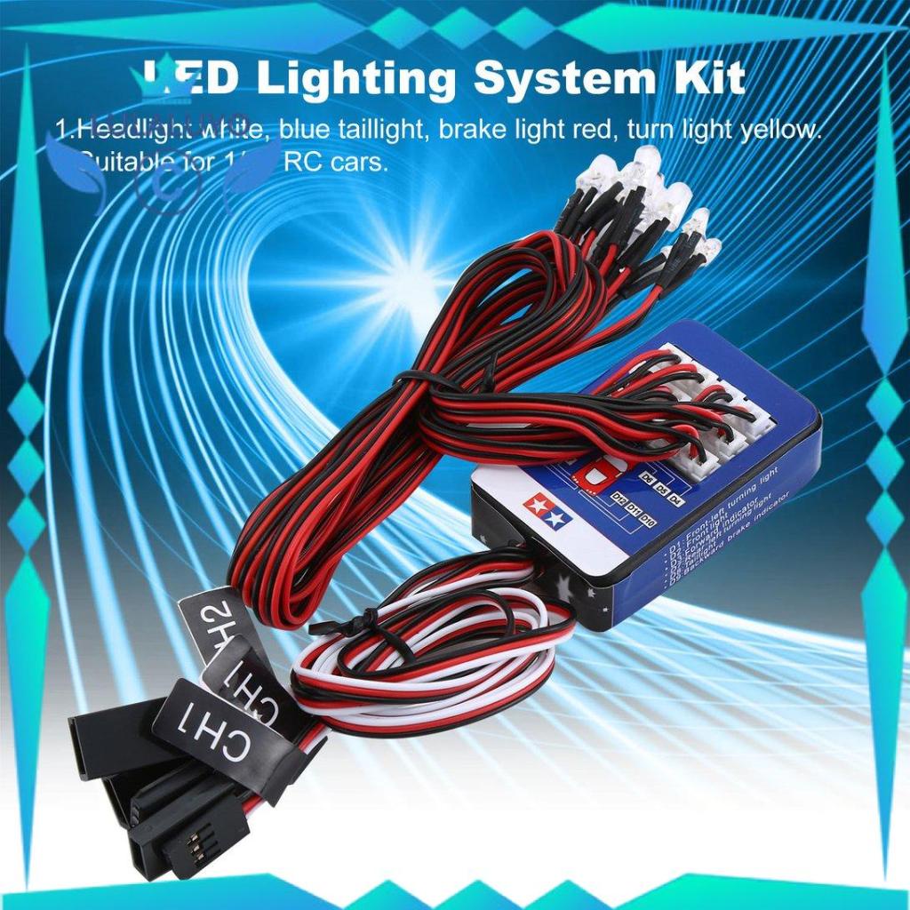 12 LED Light Kit Steering Brake Simulation Flash Light for 1/10 RC Car .lu