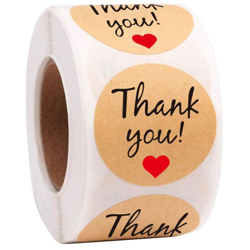 Sticker dán nhãn decal sticker kraft dễ thương THANK YOU (mẫu ngẫu nhiên)