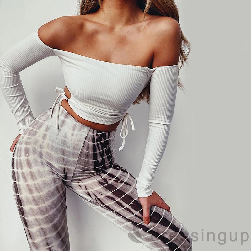 Áo dệt kim tay dài trễ vai gợi cảm dành cho nữ | BigBuy360 - bigbuy360.vn