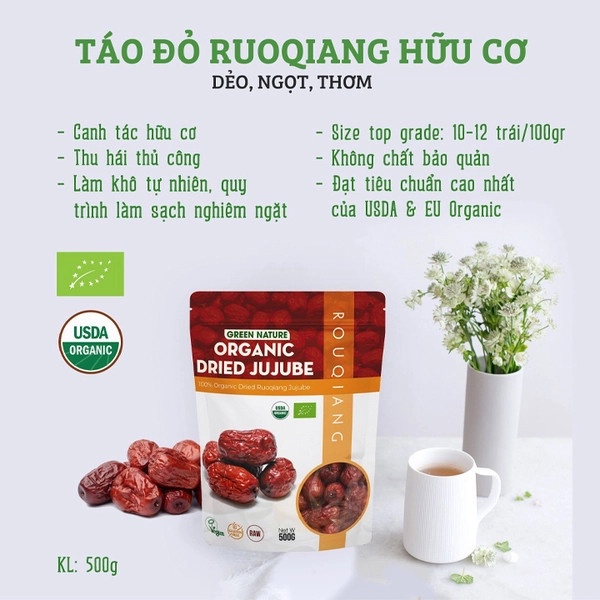 Táo Đỏ Ruoqiang Hữu Cơ 500gr Green Nature - XanhSam Organic