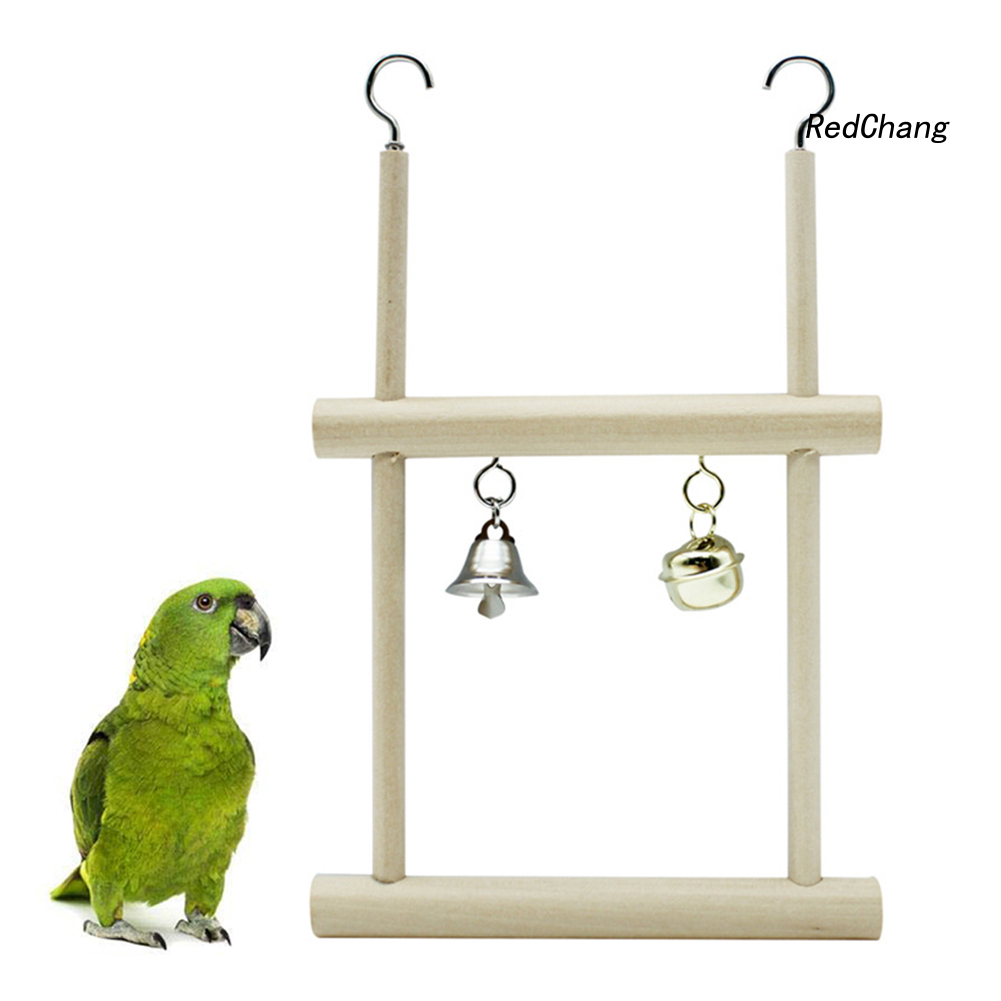 Đồ Chơi Xích Đu Gỗ Treo Lồng Cho Chim Vẹt