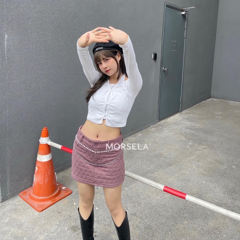 [COMBO 2 ÁO ] Áo croptop nữ tay dài MORSELA - 𝗖𝗨𝗣𝗜𝗗 𝘅 𝗠𝗢𝗥𝗚𝗔𝗡𝗔 phong cách cá tính chính hãng