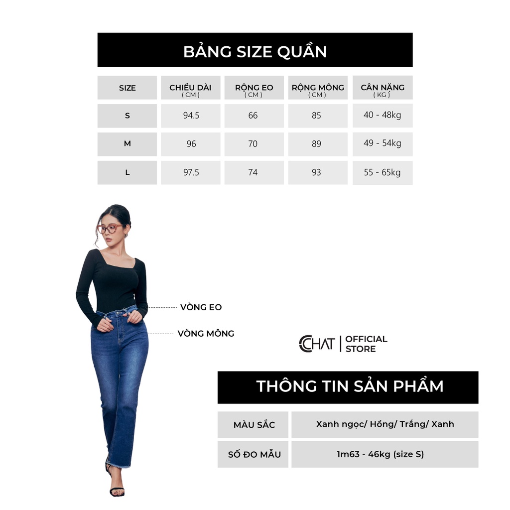 Quần Jean Nữ 𝐂𝐂𝐇𝐀𝐓 Vẩy Mini Rua Gấu Phong Cách Trẻ Trung Cá Tính 22GDJ2001EH