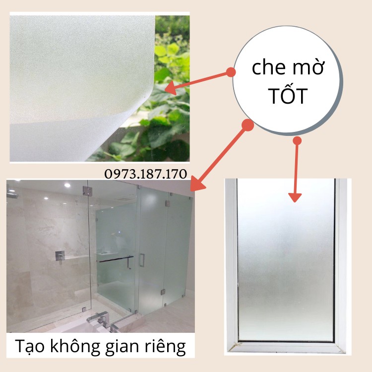 Giấy dán kính chống nắng chống nhìn trộm decal cát mờ khổ 50x120cm | BigBuy360 - bigbuy360.vn