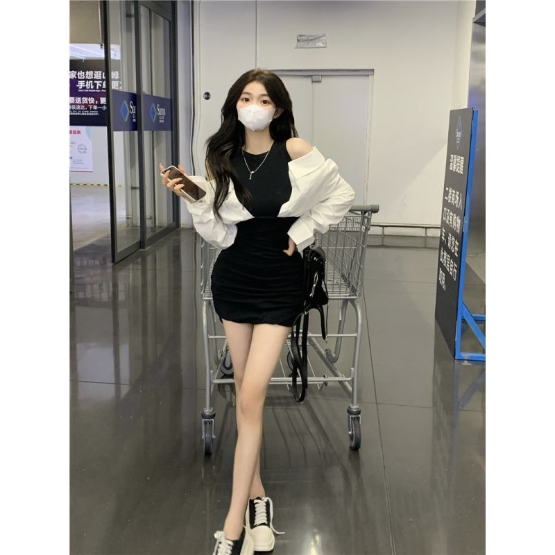Đầm Nữ Trễ Vai Dài Tay Ôm Sát Quyến Rũ