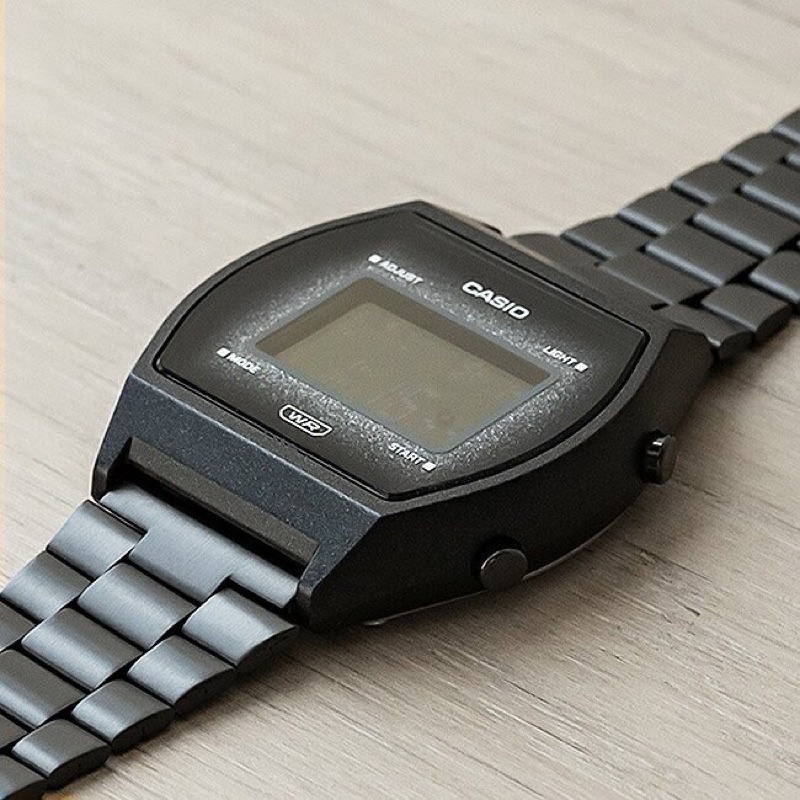 Đồng Hồ Casio unisex Điện Tử B640WBG-1BDF Dây Kim Loại Mạ Ion Đen - Thiết Kế Mặt Lấp Lánh