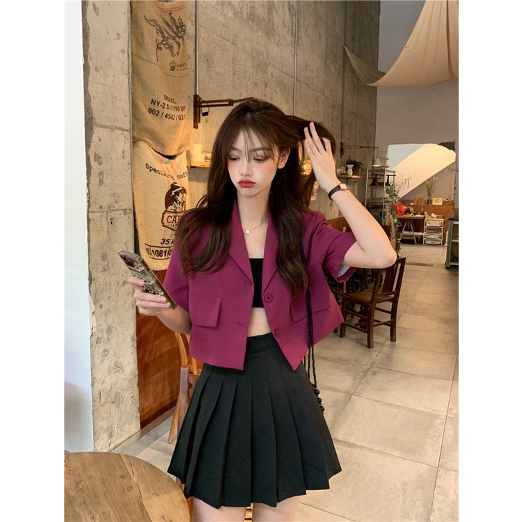 Porozi  Áo Khoác Vest Tay Ngắn Kiểu Hàn Quốc Thời Trang Cho Nữ
